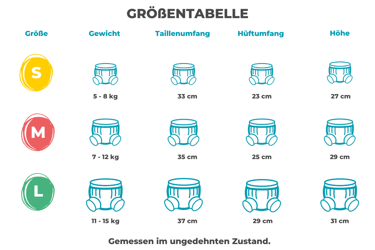 Grösssentabelle - Schlupfüberhose | Bamboolik